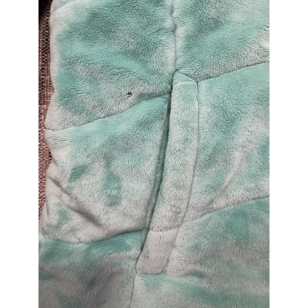 North Face Jacket Girls XL‎ Green Fuzzy Reversible Hooded Colorblock Windbreaker